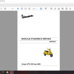 2021 Vespa GTS 300 hpe ABS download service manual pdf