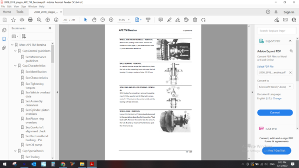 2008 2018 piaggio APE TM Benzina download service manual