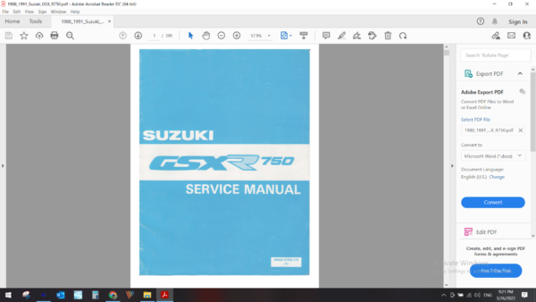 1988 1991 Suzuki GSX R750 download service manual pdf