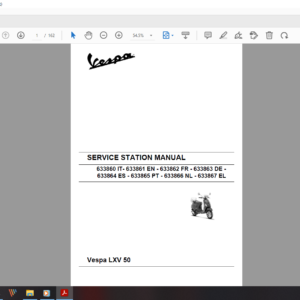 2007 Vespa LXV 50 download service manual pdf