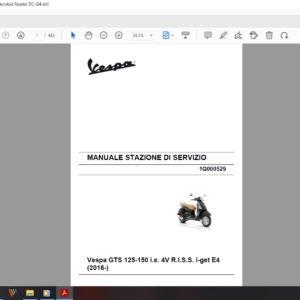 2016 Vespa GTS 125 150 ie 4Valve Euro4 download service manual pdf