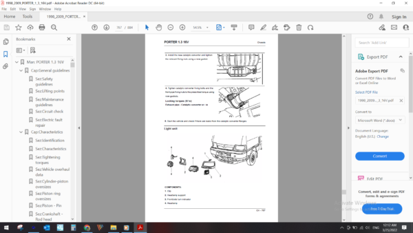 1998 2009 piaggio PORTER 1.3 16V download service manual pdf