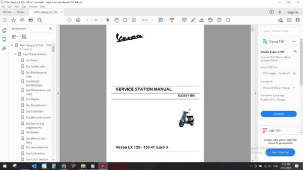 2014 Vespa LX 125 150 4T Euro3 Valve download service manual pdf
