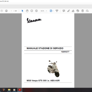 2020 Vespa GTS 300 ie ABS ASR download service manual pdf