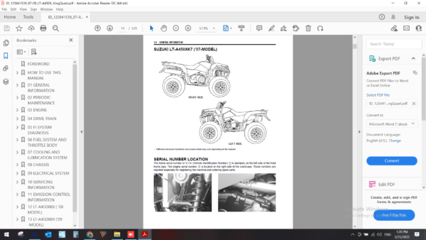 2007 2009 LTA 450X KingQuad download service manual pdf