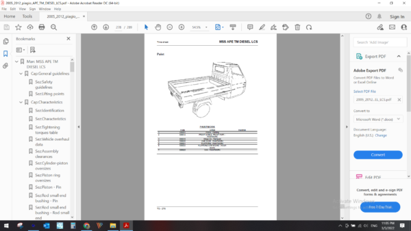 2005 2012 piagio APE TM DIESEL LCS download service manual