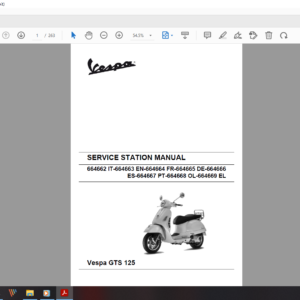 2008 Vespa GTS 125 download service manual pdf