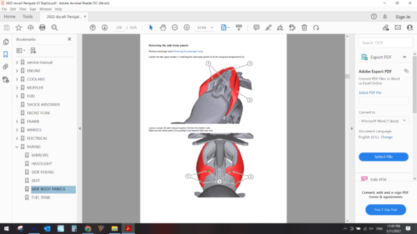 2022 Ducati Panigale V2 Bayliss download service manual PDF