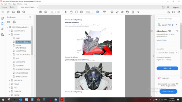 2022 DUCATI Multistrada V4 S download service manual PDF