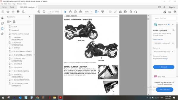 1999 2000 hayabuza 1300 download service manual pdf