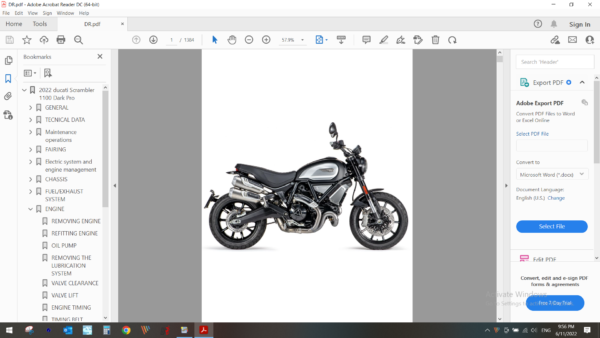 2022 Ducati Scrambler 1100 Dark download service manual PDF