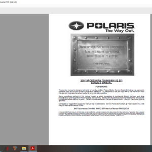 2007 polaris SPORTSMAN 700 X2 EFI download service manual PDF