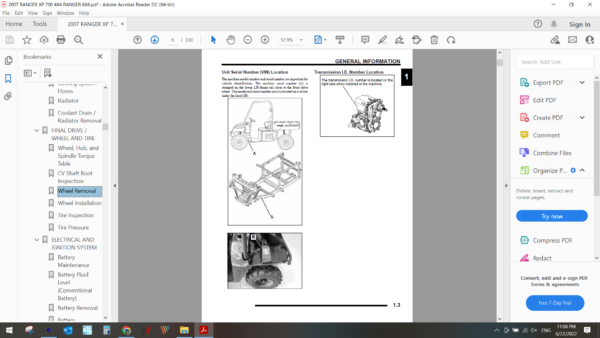 2007 polaris RANGER XP 700 4X4 RANGER 6X6 download service manual PDF