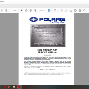 2008 POLARIS RANGER RZR 800 download service manual PDF