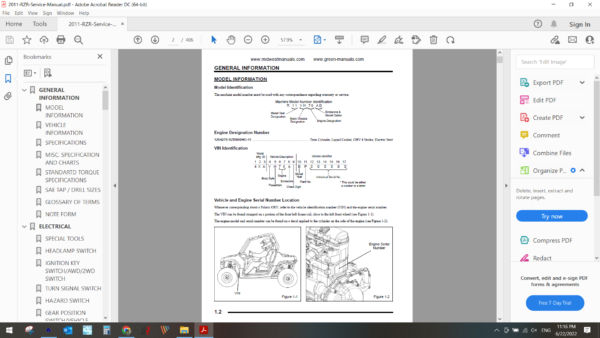 2010 2011 POLARIS RZR download service manual PDF