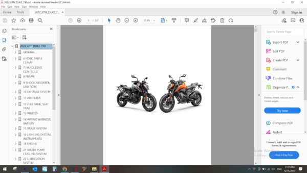 2022 KTM DUKE 790 download service manual PDF