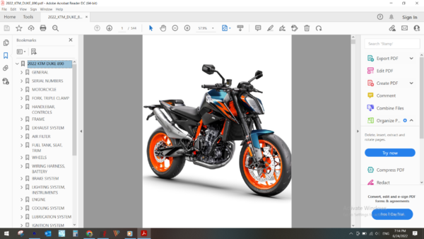 2022 KTM DUKE 890 download service manual PDF