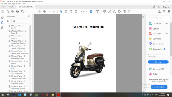 2014 2019 sym FIDDLE III 50cc download service manual PDF