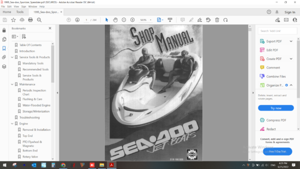 1995 Seadoo Sportster Speedster download service manual PDF