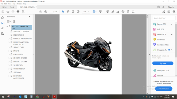 2021 2022 SUZUKI HAYABUSA 1300 download service manual pdf