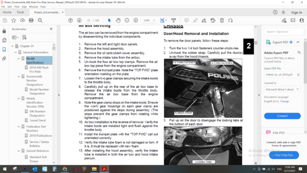 2010 Polaris Snowmobile 600 Rush Pro Ride download service manual PDF