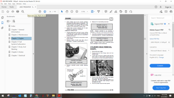 2005 polaris PREDATOR 500 download service manual PDF