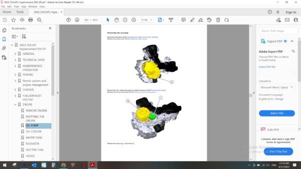 2022 DUCATI Hypermotard 950 SP download service manual PDF