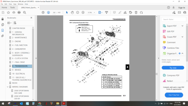 2008 Polaris Sportsman 500 download service manual PDF