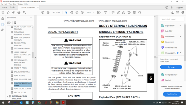 2010 2011 POLARIS RZR download service manual PDF