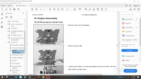 2022 KTM DUKE 790 download service manual PDF