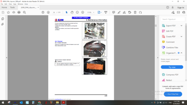 2009 SYM citycom 300i download service manual PDF