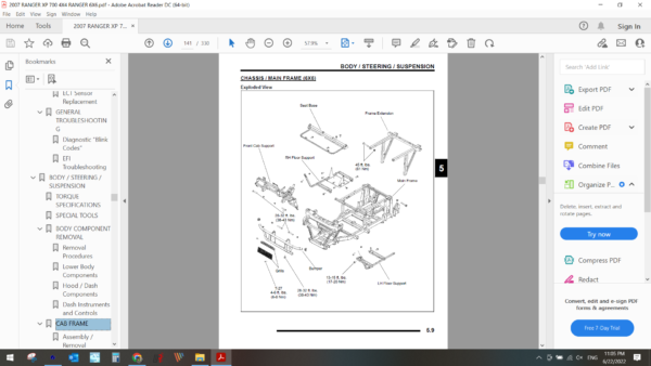 2007 polaris RANGER XP 700 4X4 RANGER 6X6 download service manual PDF