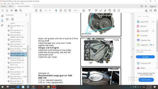 2014 2019 sym FIDDLE III 50cc download service manual PDF
