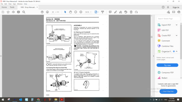 1995 seadoo jetski sp spi spx gts gtx xp download service manual PDF