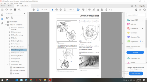 1996 SP SPX SPI GTS GTI XP HX download service manual pdf