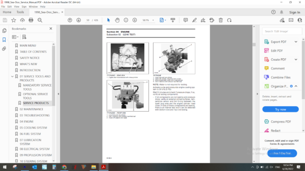 1998 seadoo jetski GS GTS GSX GTI GTX XP SPX download service manual pdf