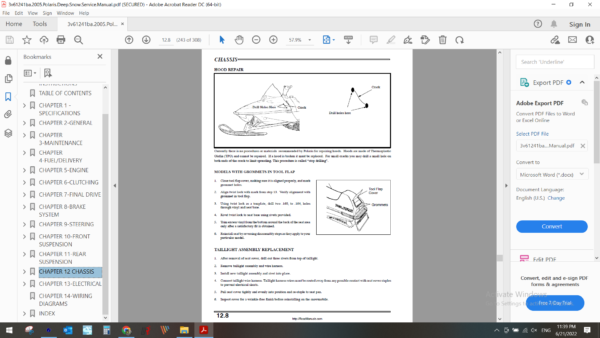 2005 Polaris snowmobile Deep Snow download service manual PDF