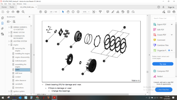 2022 KTM DUKE 125 download service manual PDF