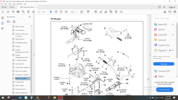 2001 seadoo jetski GS GTS GTI GTX GTX RFI download service manual pdf