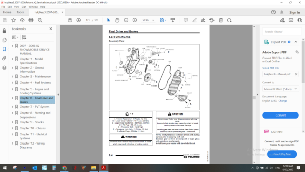 2007 2008 Polaris IQ snowmobile download service manual PDF