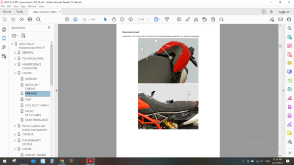 2022 DUCATI Hypermotard 950 SP download service manual PDF
