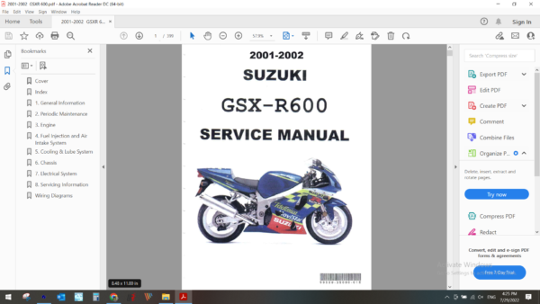 2001 2002 suzuki GSXR 600 download service manual pdf