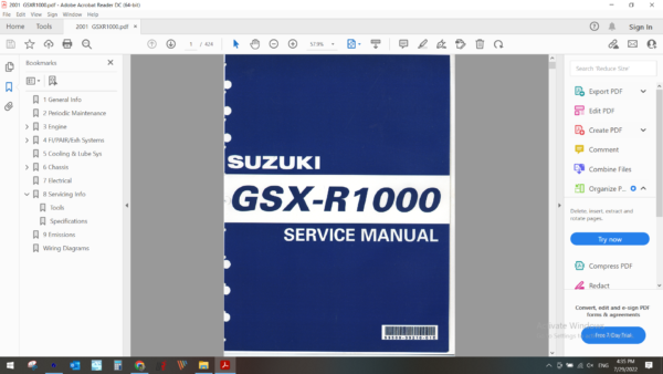 2001 suzuki GSXR 1000 download service manual pdf