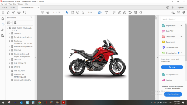 2020 DUCATI MULTISTRAD 950 S download service manual PDF