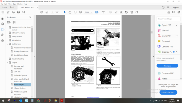 2007 seadoo jetski 2007 4 TEC Serie 4 download service manual pdf