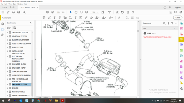 2011 seadoo jetski gts gti rxt gtx download service manual pdf