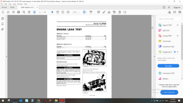 2006 seadoo jetski 4 TEC Series download service manual pdf