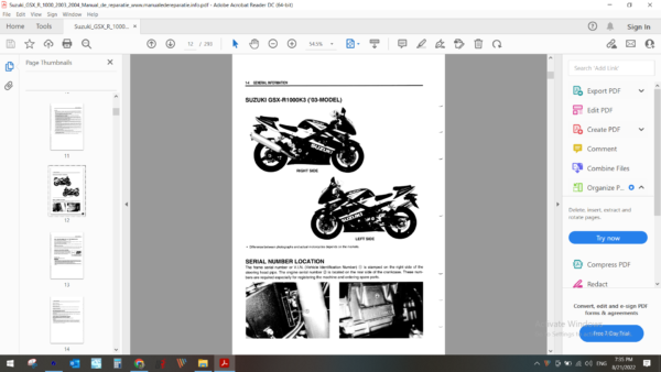 2003 2004 Suzuki GSXR 1000 download service manual pdf