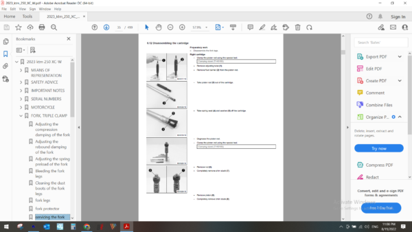 2023 ktm 250 XC W download service manual PDF