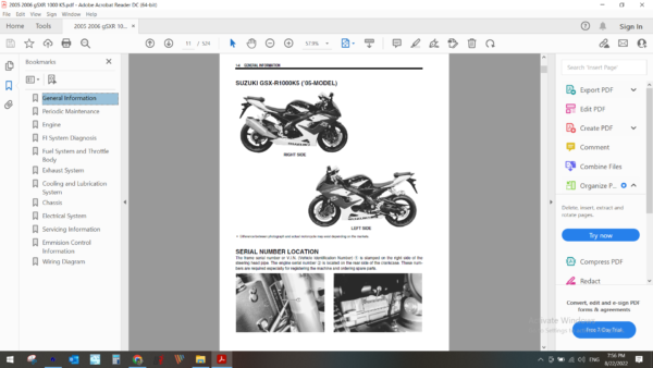 2005 2006 SUZUKI GSXR 1000 download service manual pdf